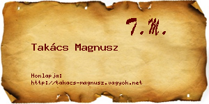 Takács Magnusz névjegykártya